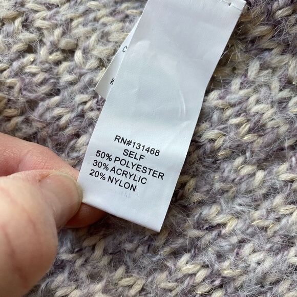 Fate Open Cardigan Tassel Fringe Sweater Lavender & Cream Women’s Large Boho - Picture 11 of 15